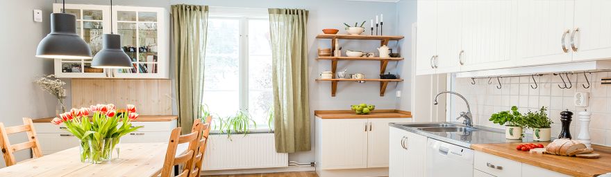 Beautiful bright airy kitchen.